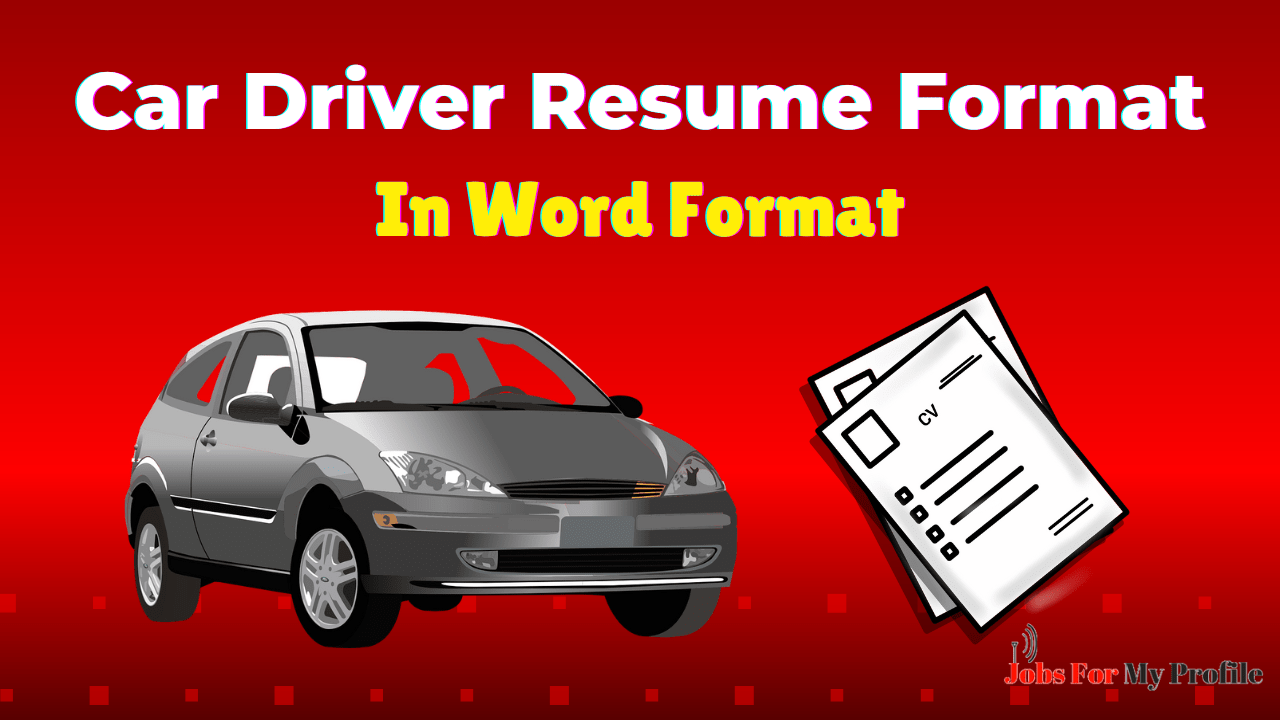 Best Free Car Driver Resume Format In Word Download
