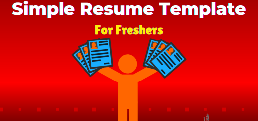Simple Resume Template for Freshers